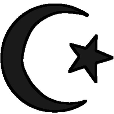 a black star and crescent.